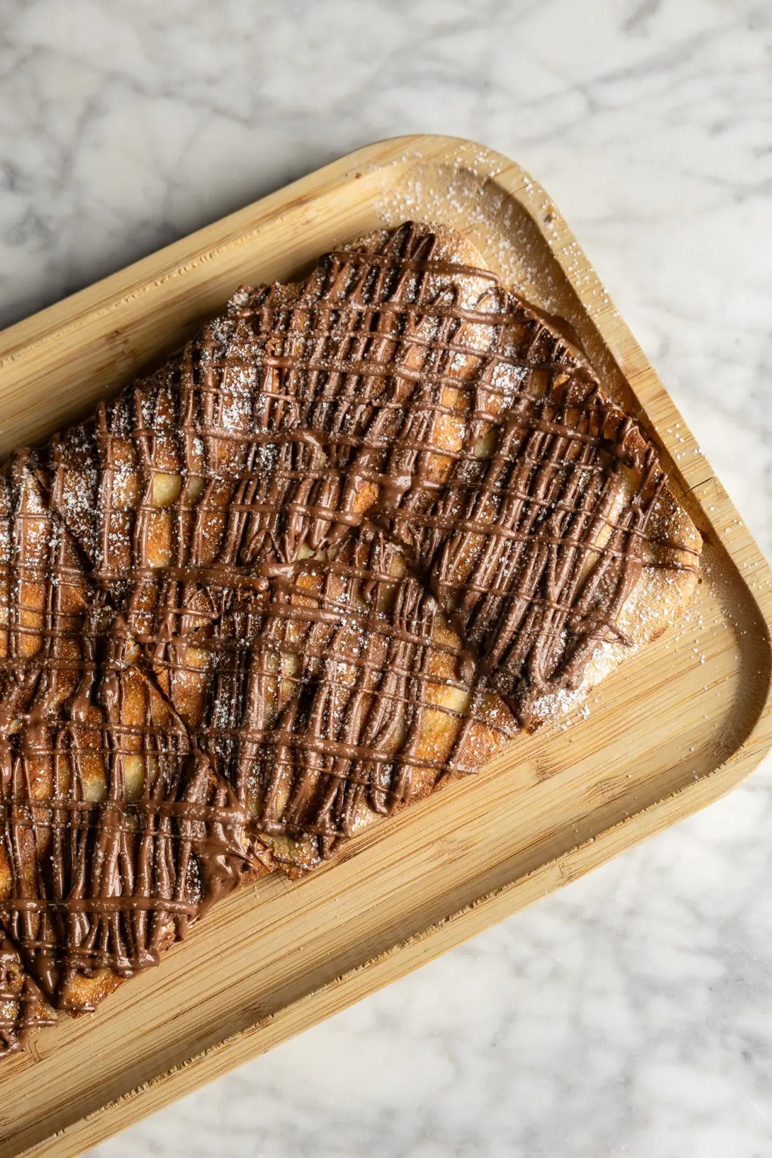 Sliced skirt steak on a board