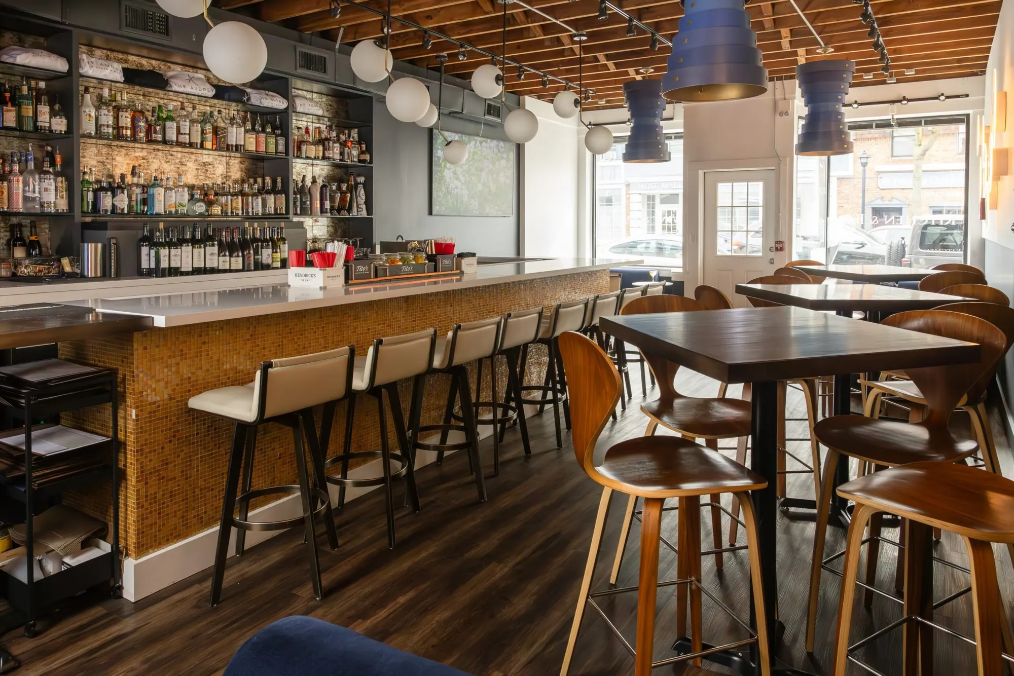 The bar and the room at The Audrey